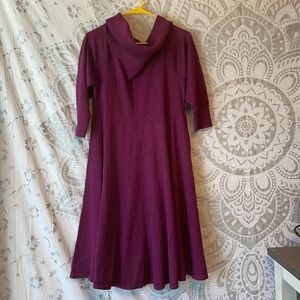 Purple shimmer sweater dress
